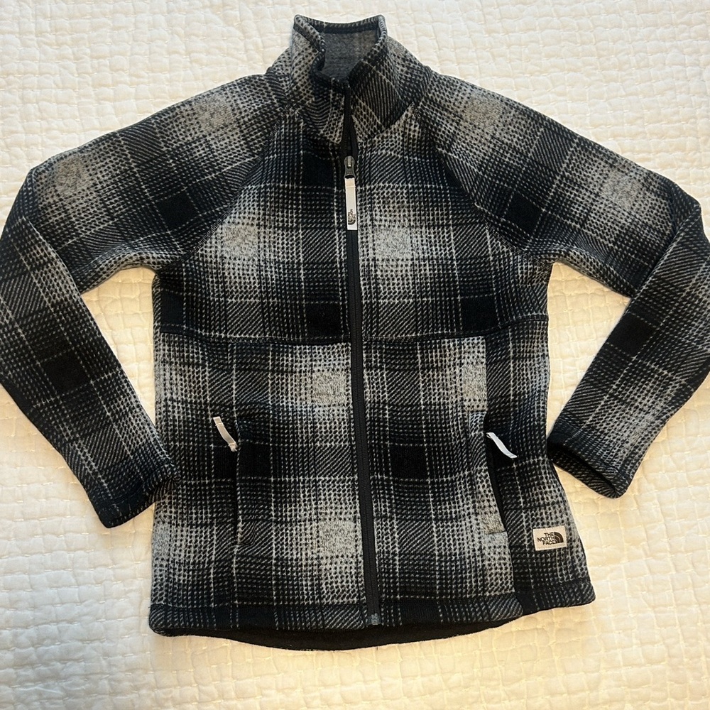 The North Face Black and Gray Checkered Jacket